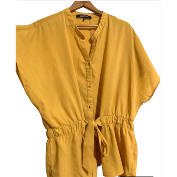 Sweet Rain MUSTARD Blouse With Attached Belt - Women's 2X - Picture 3 of 8